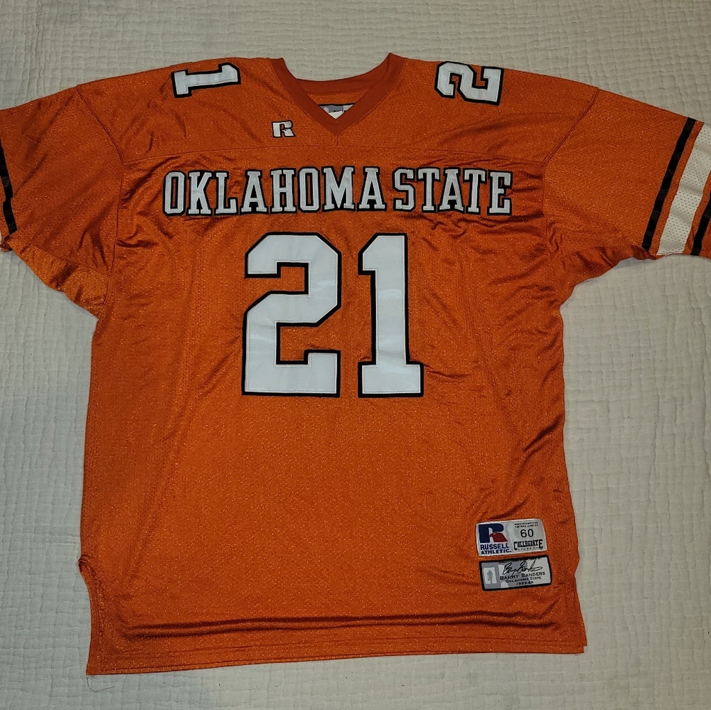Oklahoma State Cowboys #21 Barry Sanders Russell size 60 (3xl) Jersey